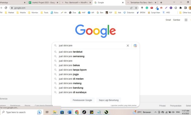 Riset kata kunci di Google